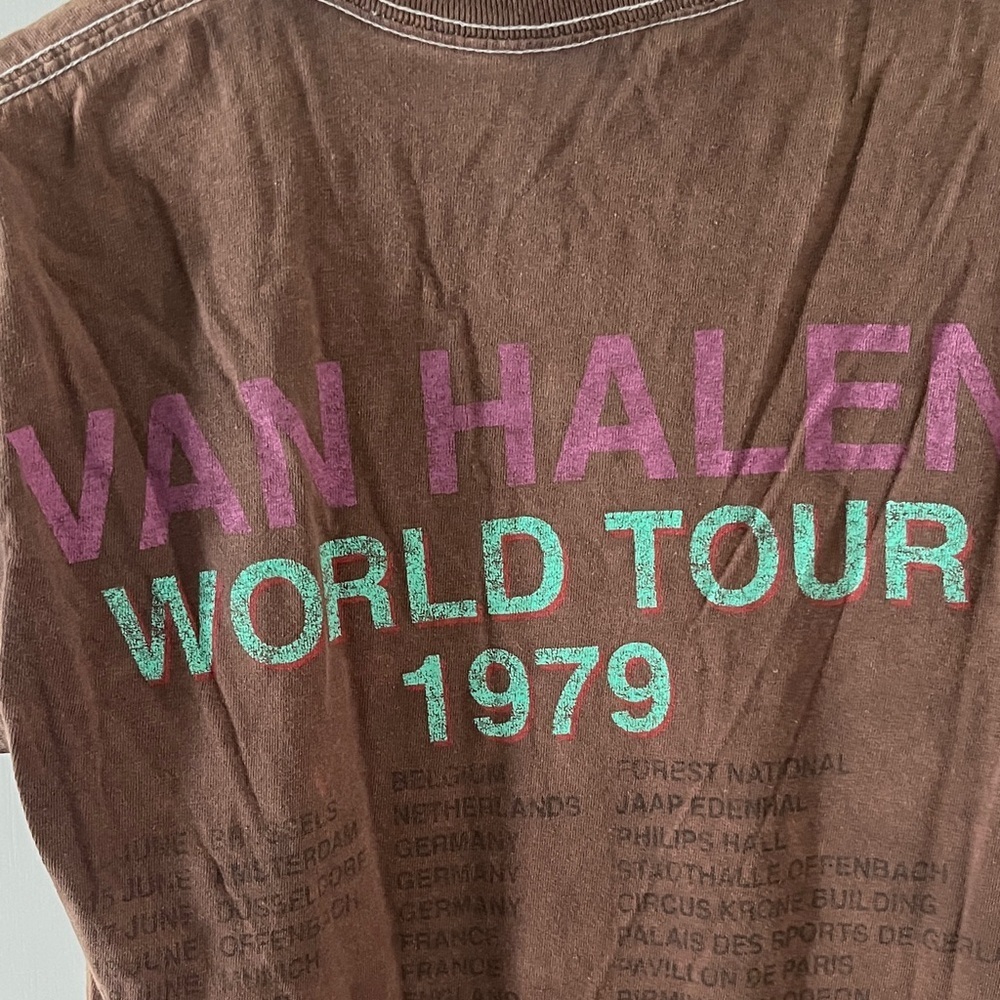 Van Halen 1979 Tour Brown T-Shirt 2023 official merch sz medium - Picture 6 of 7